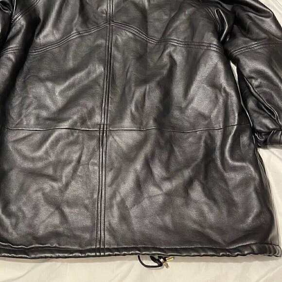 Vintage Marc Mattis Women’s Black Leather Jacket Double-Side Leopard Print Sz M - Picture 14 of 16